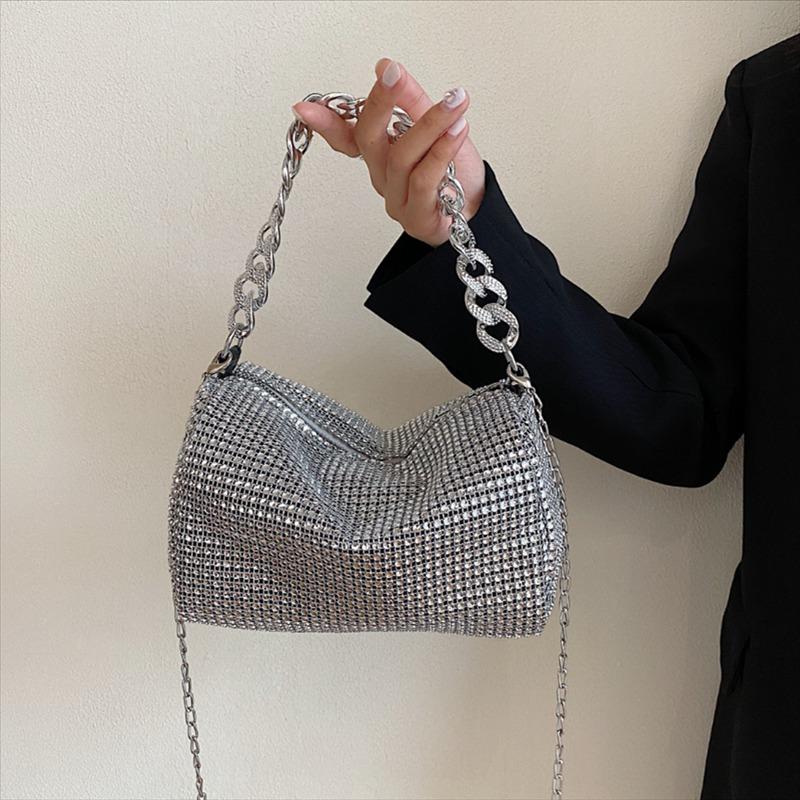 able Women's Tote Bag, Chic Banquet Bag, Stylish Bright Diamond Crossbody Bag able Shiny Diamond Handbag Cross Bag
