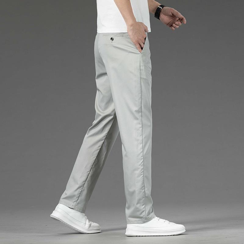 Spring And Autumn New Bamboo Fiber Casual Men'S Business Casual Loose Elastic Versatile Pants Straight Leg Pants