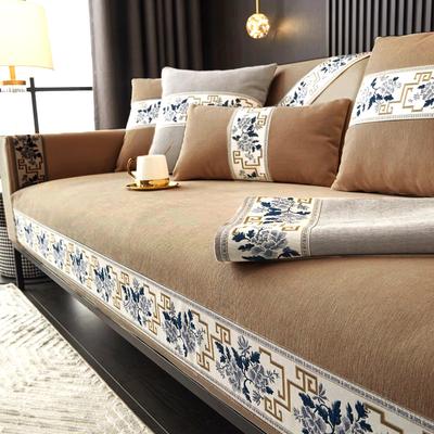 Chinese Style Embroidery Sofa Cover Four Seasons Sofa Towel Fabric Seat Cushion Backrest Towel Sofa Bed Cover Non-slip Couch Mat