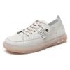 Women's White Leather Slip-On Sneakers - 2025 Spring/Summer Breathable Mesh, Soft Sole Casual Shoes