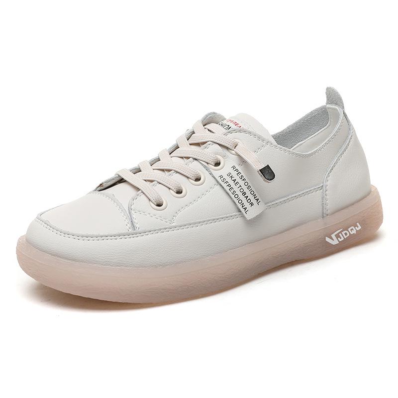 Women's White Leather Slip-On Sneakers - 2025 Spring/Summer Breathable Mesh, Soft Sole Casual Shoes