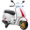 Elektrická motorka pro děti od 3 let s licencí Vespa, USB MP3, LED světlo, FM rádio, Rychlost ??3 km/h, Nosnost 35 kg, Bílá