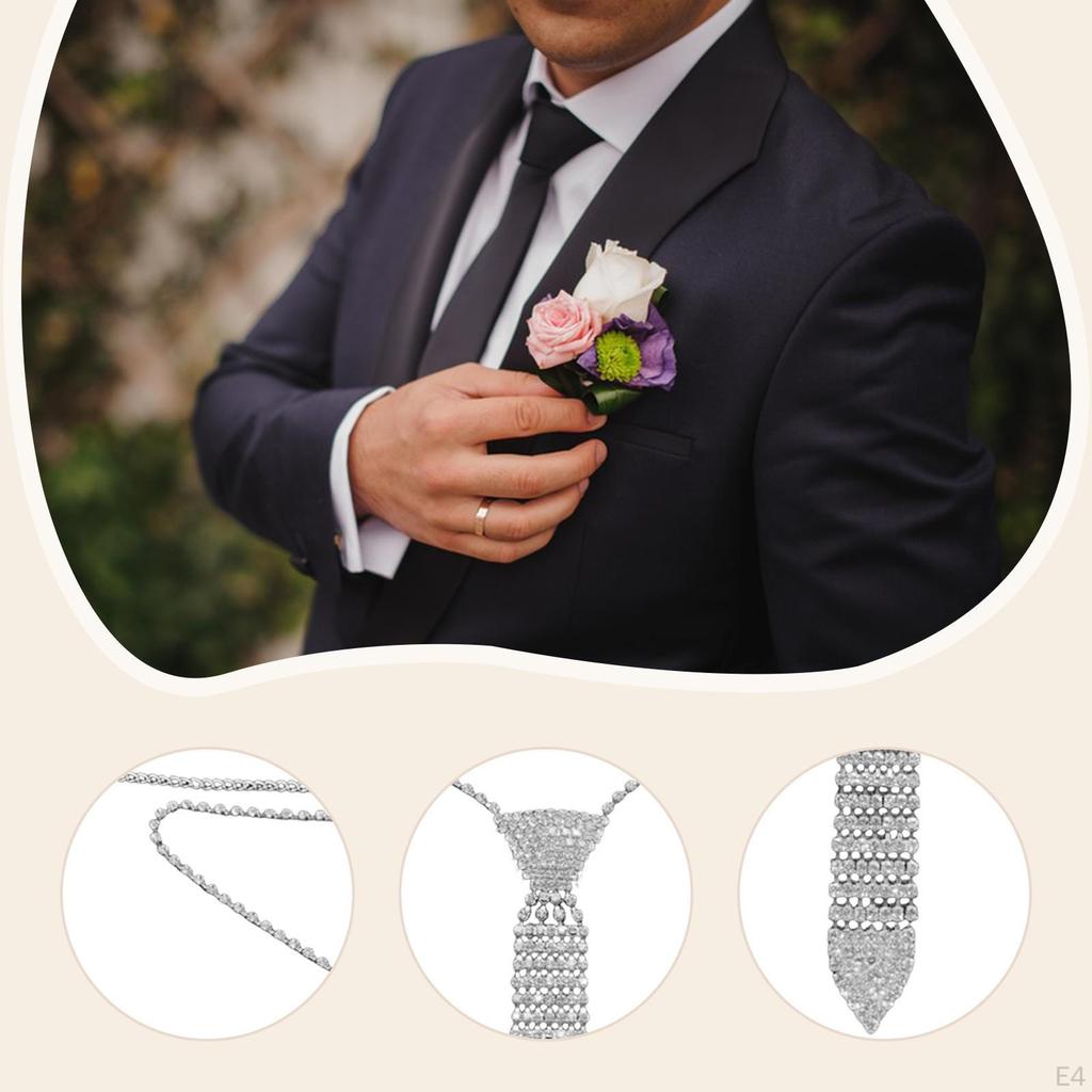 Drahokamový náhrdelník Kravata Módní pro muže a ženy Dekorativní Nastavitelný Kostýmní doplněk Lesk