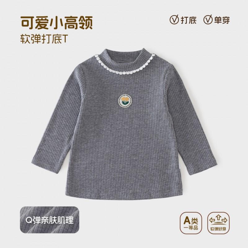 Girls Long Sleeve Cotton T-Shirt Winter Toddler Soft Round Neck Top With Cartoon Print