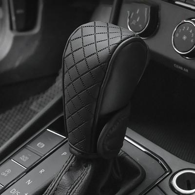 Auto-Schaltgriffabdeckung, PU-Leder, rutschfest, verschleißfest, Schaltknauf-Dekor, Schutzhülle, universelles Auto-Innenzubehör