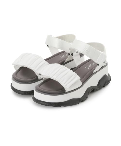 

Emi Gathered Strap Sandals, 13WGS252503WHT22.5