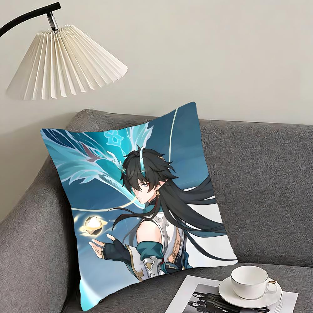 

HHonkai StarR Rail Dan Heng Cushion Cover Pillowcase Ultra Soft Skin Friendly Fabric Cloud Like Comfort Concealed Zipper 30x30cm