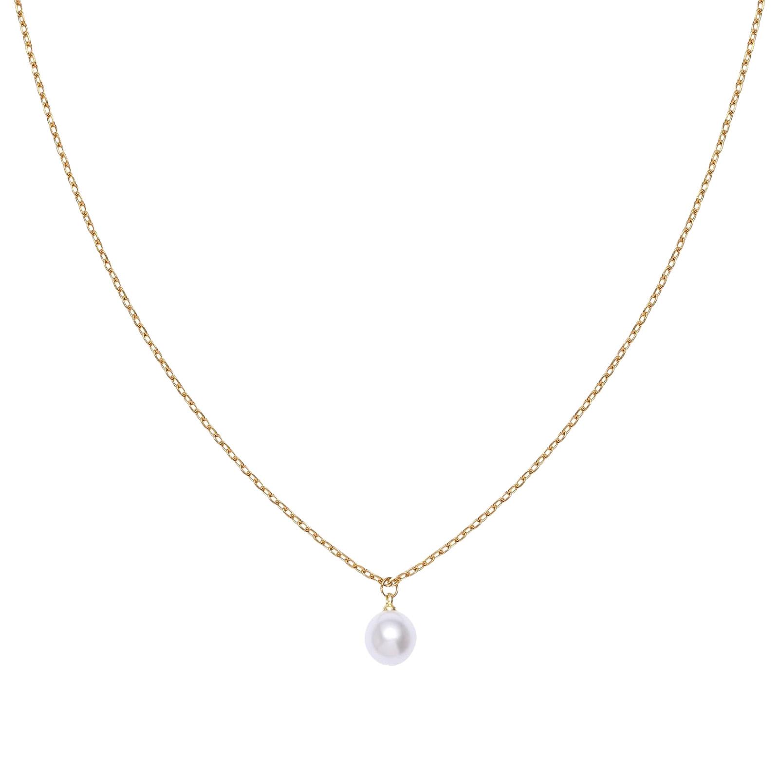 

Adjustable Blossoms Necklace With Imitation Pearls Detail Sturdy Copper Chain For Casual Or Formal