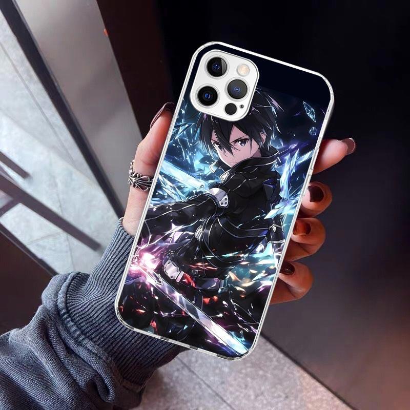 Sword Art Online Kirito Phone Case For iPhone 17 Air 11 13 Mini 14 15 Plus 16 12 Pro Max 16E SE 7 8 Pattern Soft TPU Back Cover