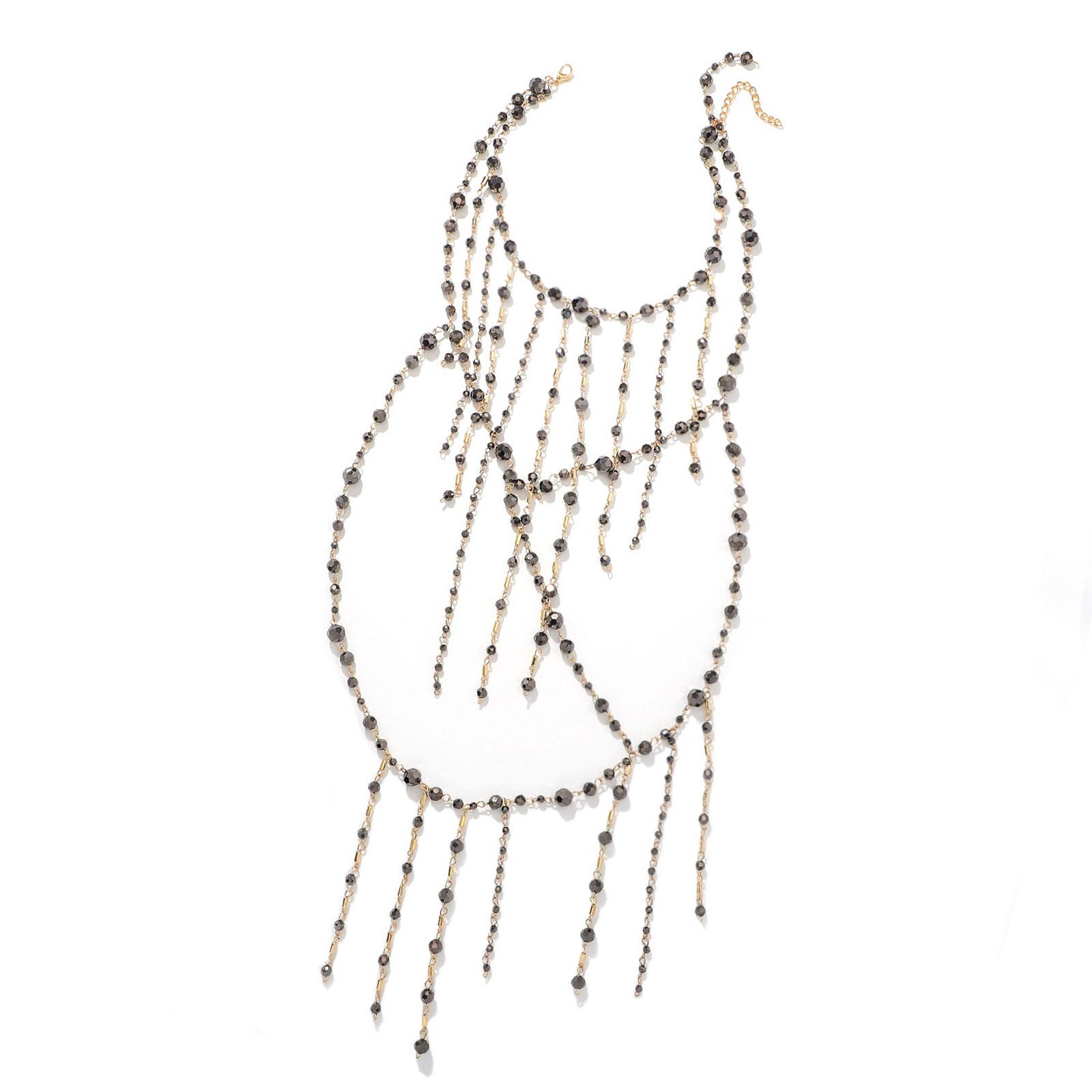 

Ожерелье из прочных цепочек с бусинами ручной работы для женщин, регулируемая длина, стиль бохо, модный аксессуар