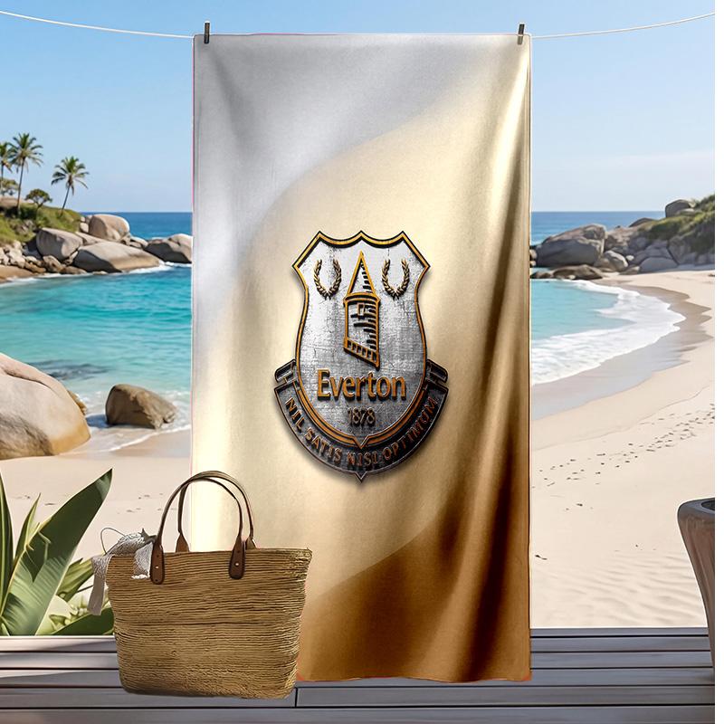 Everton Football Print Beach Towel, Large Soft Quick Dry Towel for Beach Camping Swimming