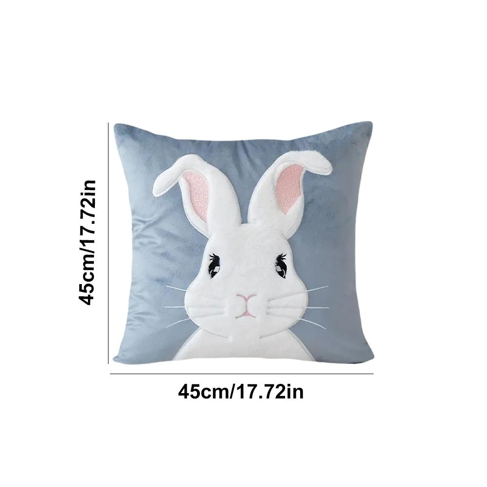 2/1pcs Easter Funny Bunny Throw Pillow Covers Decoration Sofa Rabbit Soft Pillowcase Case Couch Cushion Cover Home Decor 45x45cm