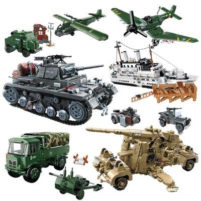 Military Vehicle Ww2 Germany Us Tank T34 Machine Truck Plane Building Blocks Bricks Kits Army World War 2 Ww I Ii Fighter