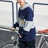 Anta Color Block Striped Letter Print Hoodie Unisex Hoodies Deep-Navy 152338702-2