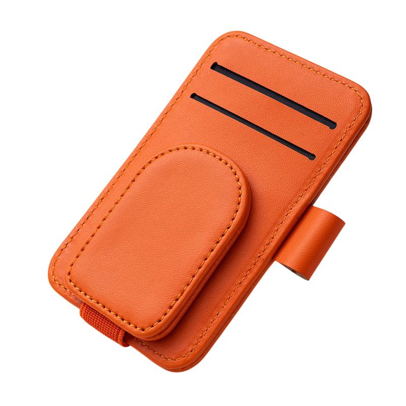 Multifunctional Pu Leather Car Sun Visor Glasses Holder Creative Sunshade Sunglasses Storage Case Magnetic Clip Pen Card Holder