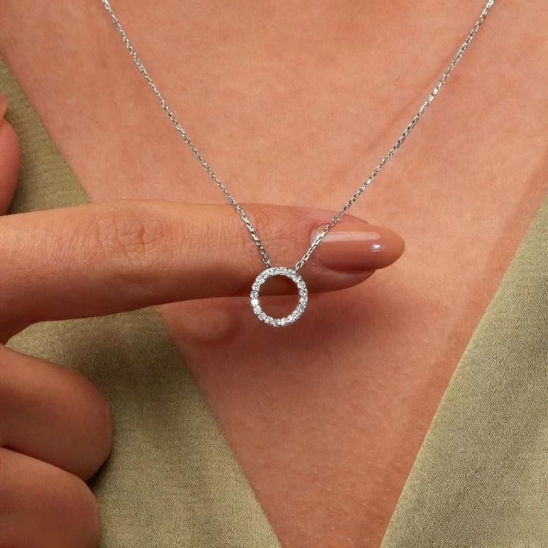 3Pcs/Set Fashion Dazzling Circle Earrings Necklace Set For Women Trendy Korean Crystal Cubic Zirconia Jewelry Sets Party Gifts
