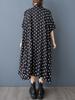 XITAO Polka Dot Irregular Lapel Dress GYX1544