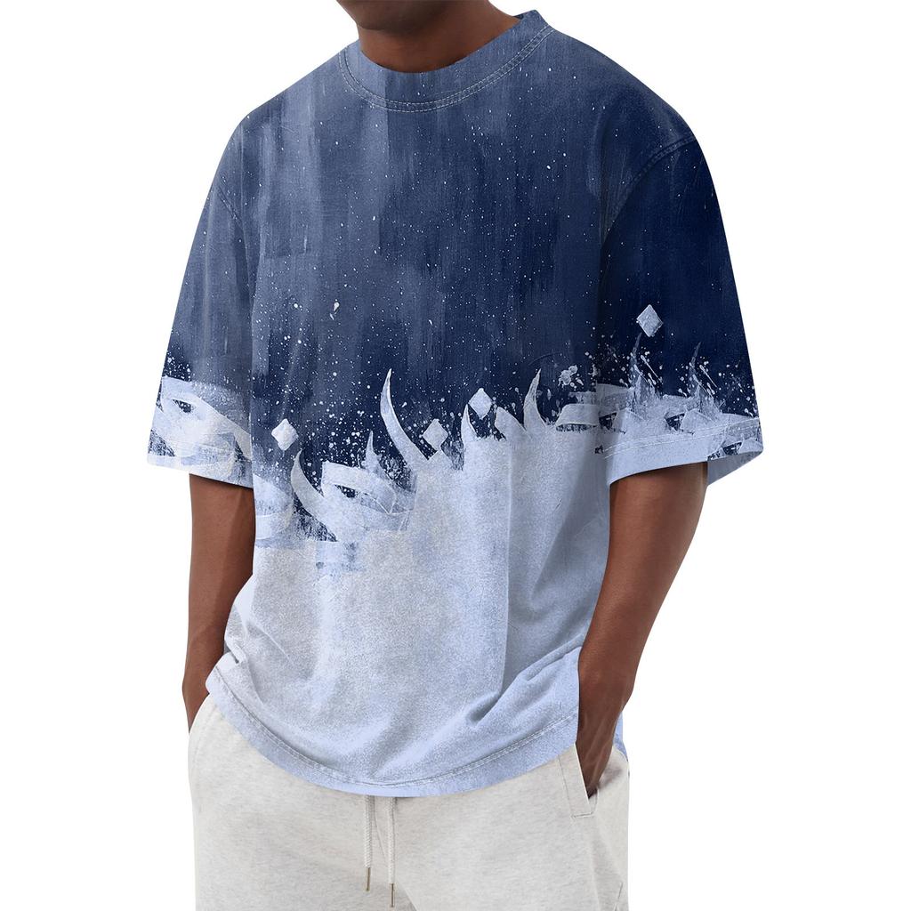 Men's T-shirt T-shirts Graphic Text Pool3D Printing Street Casual Short Sleeve Printed Clothing Basic