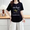 2026 New Summer Cartoon Mushroom Print Women's Round Neck Plus Size Casual Half Sleeve T-shirt
