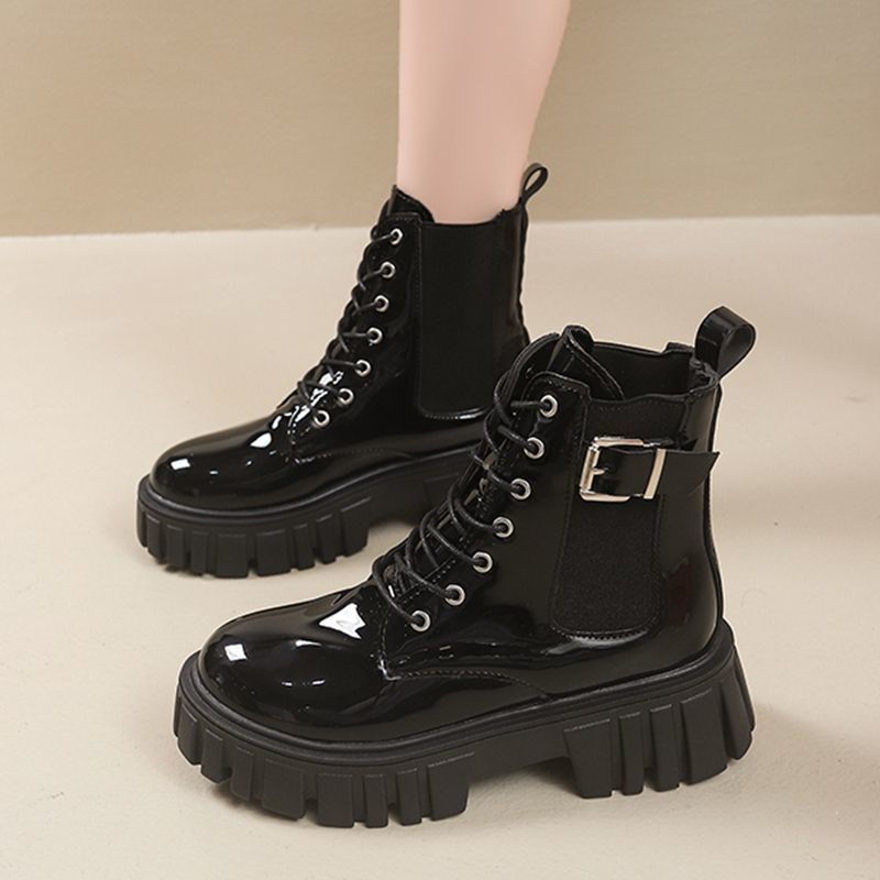 British Style Ins Trendy Versatile Platform Recreational Locomotive Short Boots 2025 Autumn and Winter New Internet Celebrity Thin Martin Boots Women