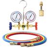 New Air Conditioning Pressure Gauge with Hose and Hook 3 Way AC Diagnostic Manifold Gauge Set for Freon For R12 R22 R404A R134a