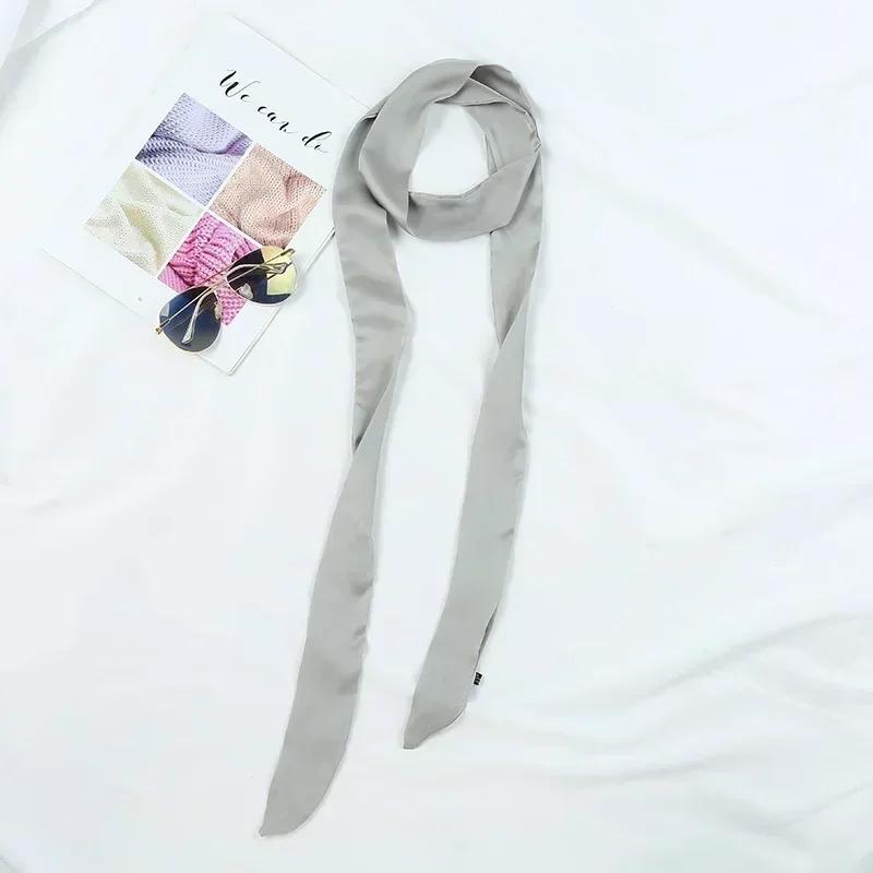 5X190CM Dame Smalt Langt Skjerf Ensfarget Chiffon Rødt Slips Svart Veske Bånd Hodebånd Choker Streamer Dame Tilbehør