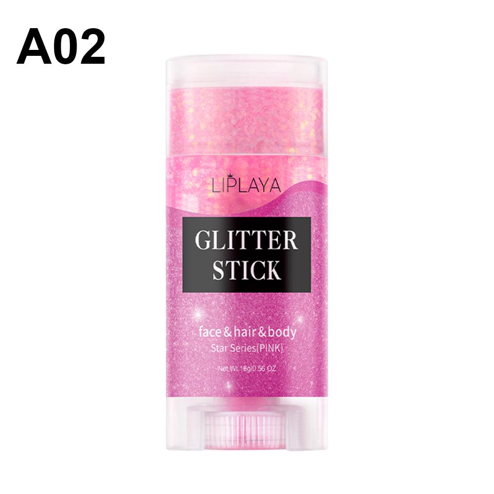 9 Colors Party Glitter Stick, Rotating Mermaid Face Glitter Stick, Rainbow Glitter for Face/Body/Hair/Eye, Washable Glitter-16g