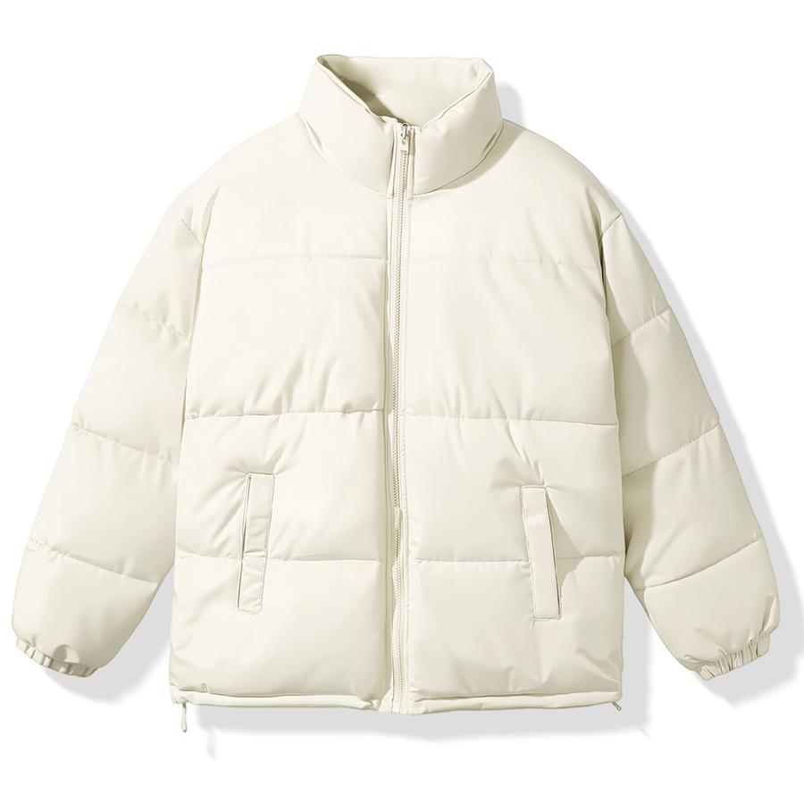 

Women s New Korean Style Warm Cotton Vest Stand Collar Thick Cotton Jacket Fall Pure Color Cotton Coat L білий