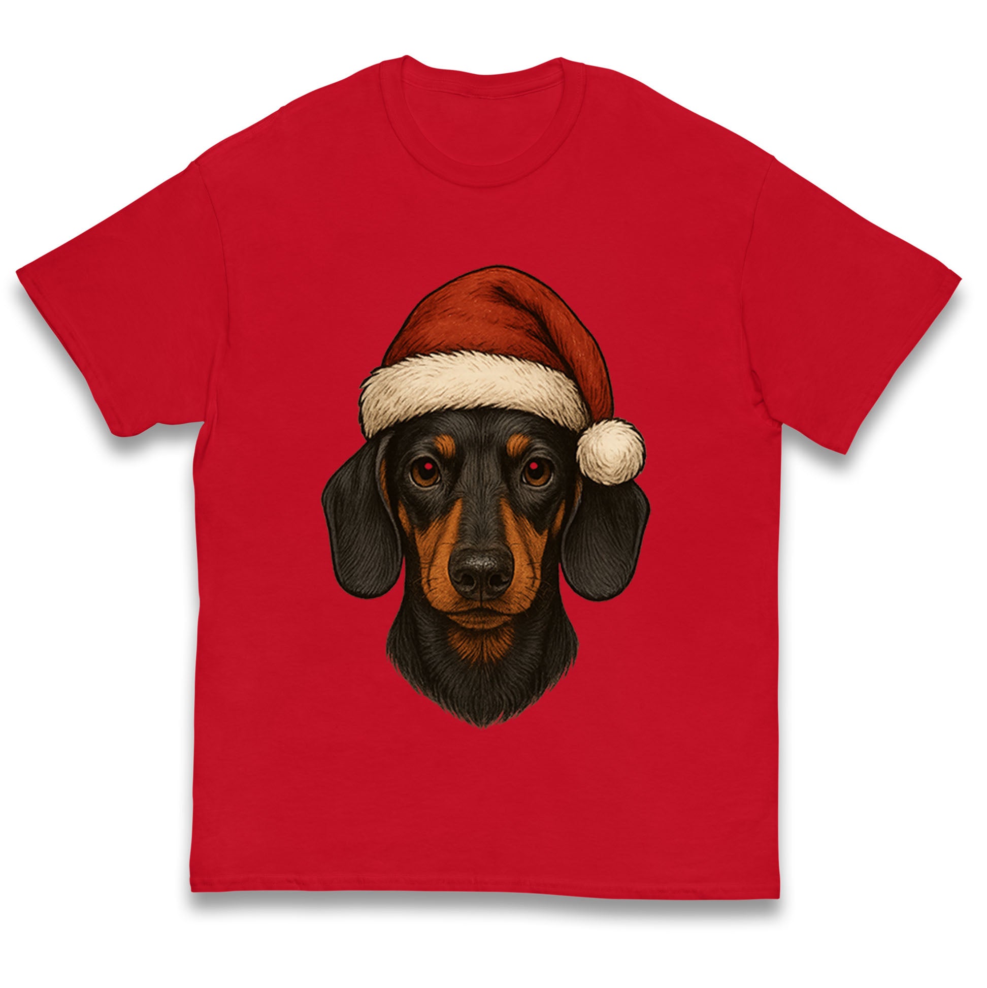 Dachshund Face Christmas Kids T Shirt 120