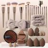 33Pcs 35Pcs Makeup Brush Set with Face Wash Sponge, Cosmetic Tools Kit Multifunctional Foundation Blending Brush Set