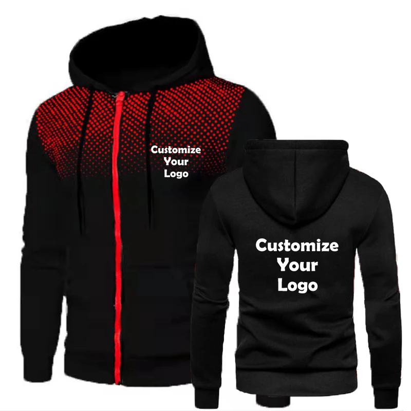 Customized Diy06 Fashion Men's Hoodie Casual Zipper Jacket Cotton Wool Warm Hoodie Sportswear Hip Hop Sportswear