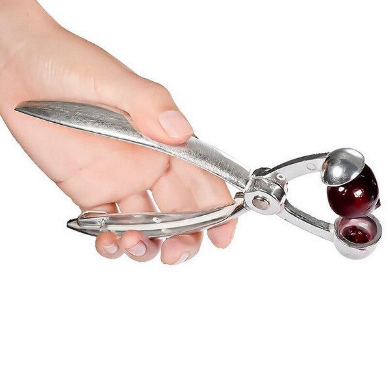 1ks Vysoce kvalitní slitina hliníku Stroj na odpeckování třešní Odstraňovač jader Červené datle Olivy Odpeckovač Kuchyňské ovocné nástroje