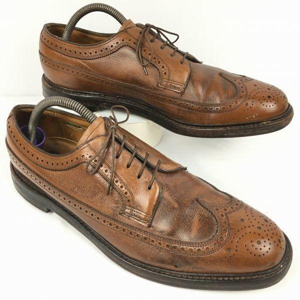 

1970 FLORSHEIM Imperial Kenmoor Long Wingtip Shoes Brown size 11B 27.5-28.5 Men s