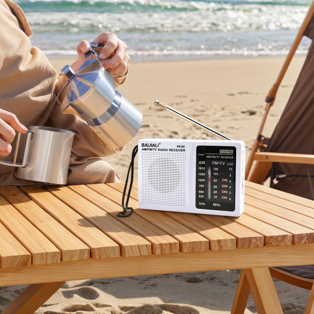 Telescopic Antenna Radio AM FM Battery Operated Portable Radio Reception Long Lasting For Emergency Running Walking Home Radio