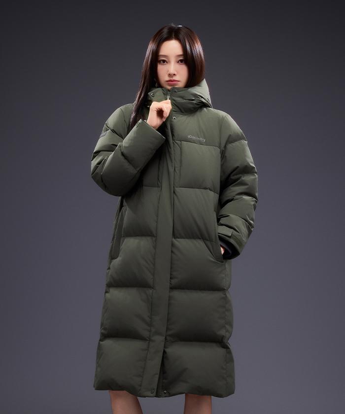 Discovery Expedition Women'S Leicester G Goose Down Long Padded Jacket (D.Khaki)