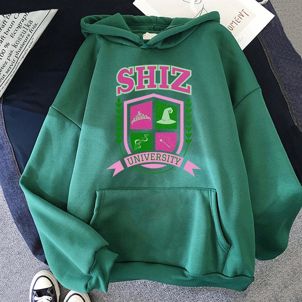 Shiz University Hoodie Fashion Women Aesthetic Graphic Movie Wicked Hoodie Unisex Vintage Elphaba Glinda Pullovers Sweatshirts