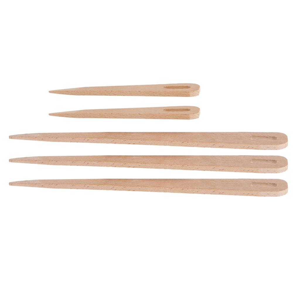 5 KS DIY Dřevěné Pletací jehlice s velkým okem Gobelínové tkací řemeslné nástroje
