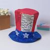 6Pieces 4th of July Patriotic Costume Set with Vest Hat Beard Sunglasses and Necklace for Holiday Celebration Gathering