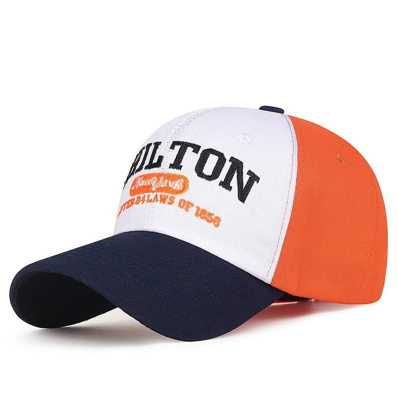 NORTHWOOD Color Blocked Letters Baseball Cap for Women Men  Embroidered Duck Tongue Hat with Small Letters Dad Hat