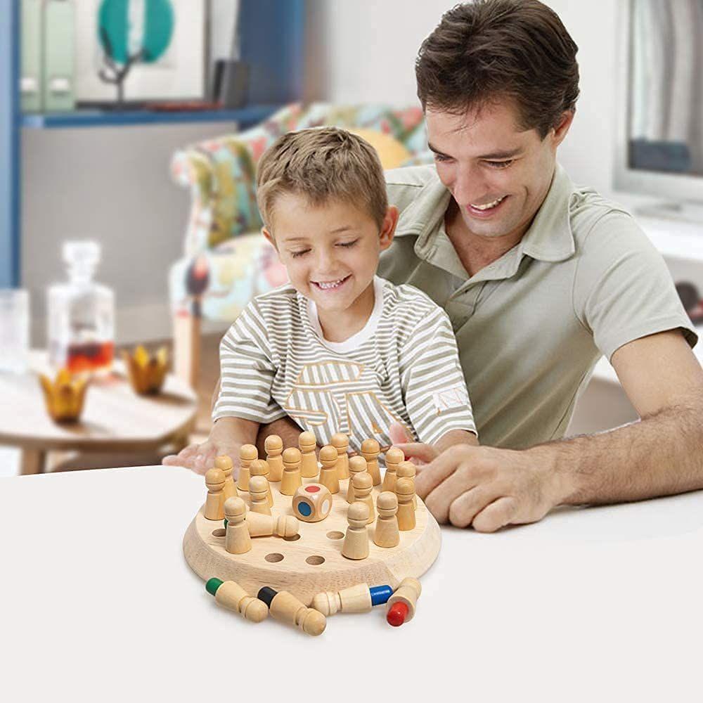 Wooden Memory Match Stick Chess Game, BLOWEST Colorful Memory Chess, Funny Block Board Game, Early Educational Toy, Brain Training Games