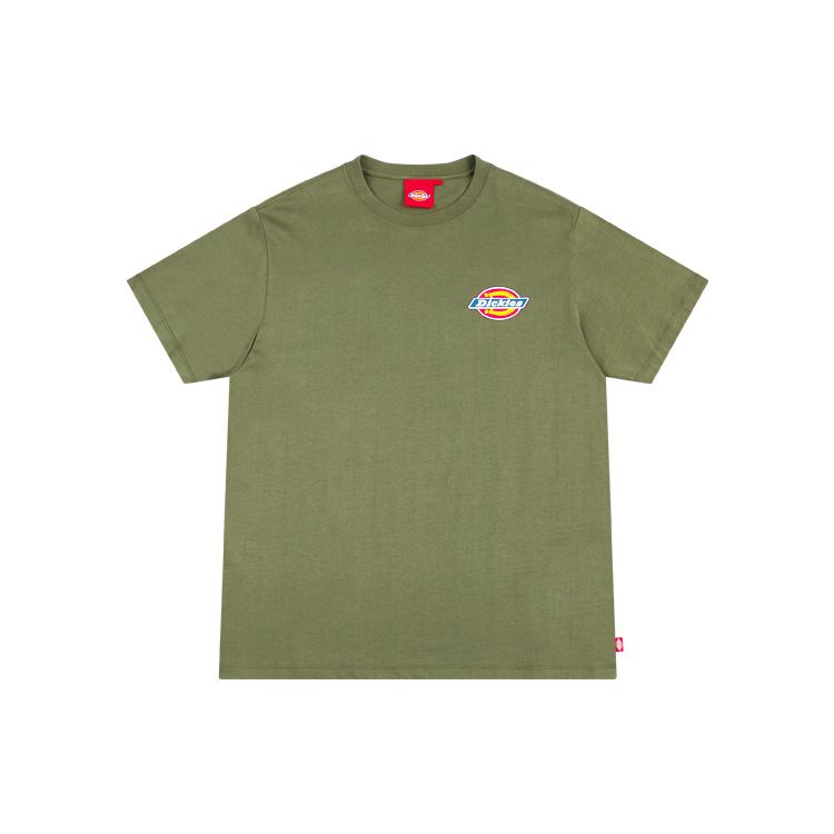 Dickies Classic Basic Logo Crew Neck Short Sleeve T-Shirt Unisex Tops Army-Green DK008905MGR