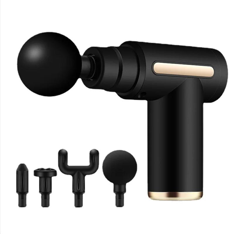 

Мини фасциальный массажный пистолет электрический массажер пояс для расслабления тела 4 сменные насадки фитнес оборудование фасциальный пистолет