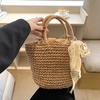 Holiday Style Straw Woven Bag Women's Summer New Large-capacity Woven Messenger Bag Portable Vegetable Basket Beach Bag
