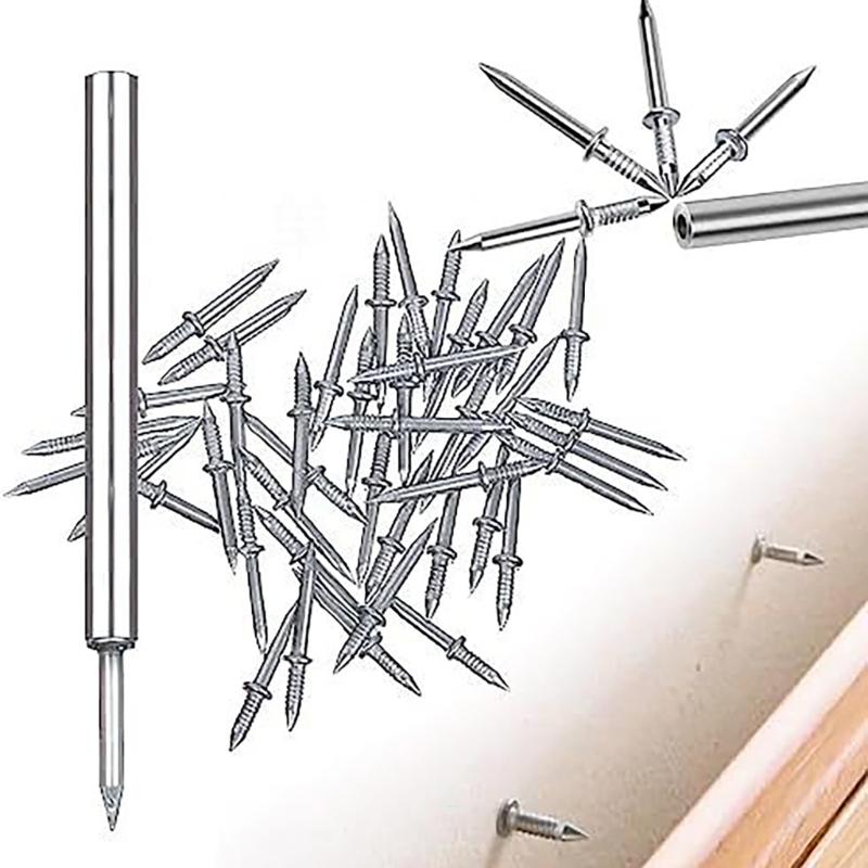 Double Head Nail Set with Convenient Sleeve Installation Tool Seamless Skirting Fastener Set Suitable for Baseboards