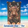 Cow Highland Theme Beach Towel Personalized Custom Name & Text Soft Quick Dry Beach Towel for Swimming Travel