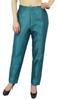 Phagun Women's Beige Dupion Pants High Waist Narrow Bottom Trousers-Large