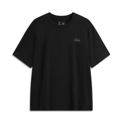 Confortável Gola Redonda Casual Simples Solto Pulôver Respirável Manga Curta Camiseta Tops Masculinos Preto AHSU627-4