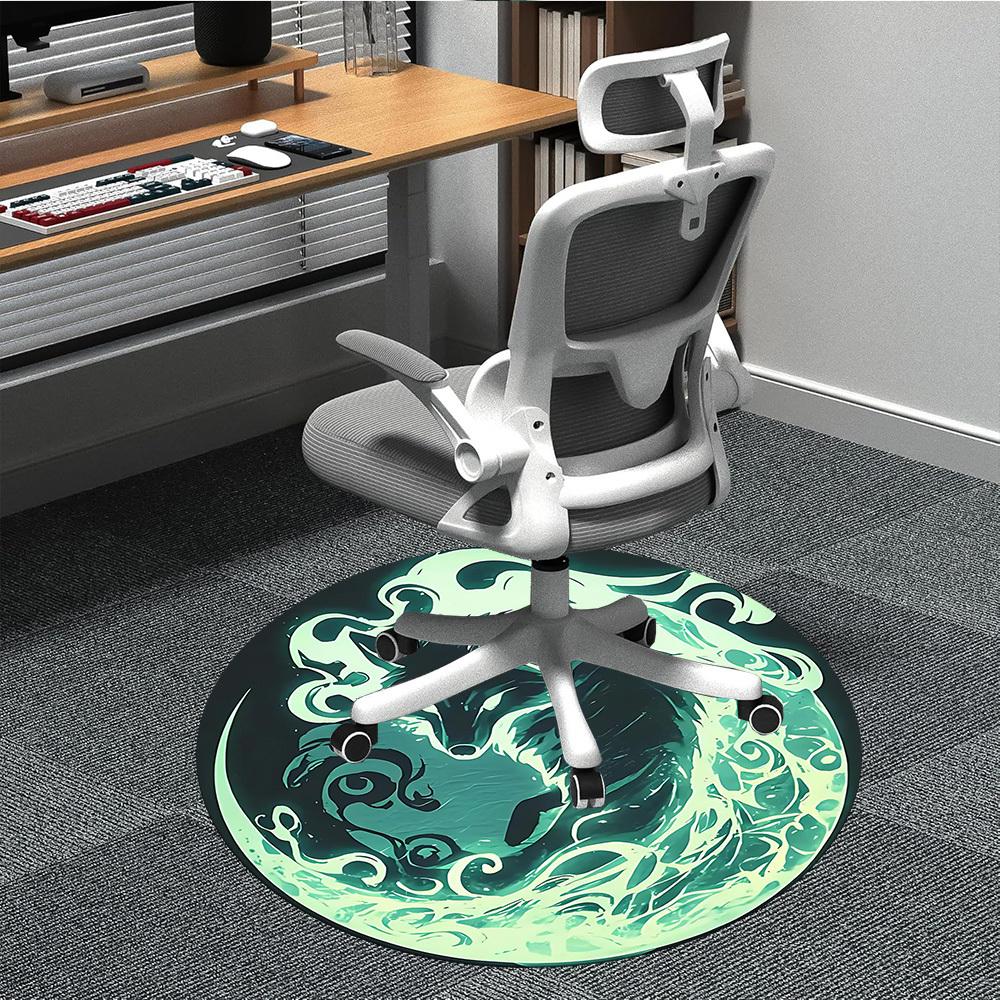 

1PC Wolf Moon Office Round Area Rug, Indoor Mat Suitable For Office, Under Office Chairs Bedroom Living Room Home Decor, Room DecoT1223055 80cm by 80cm
