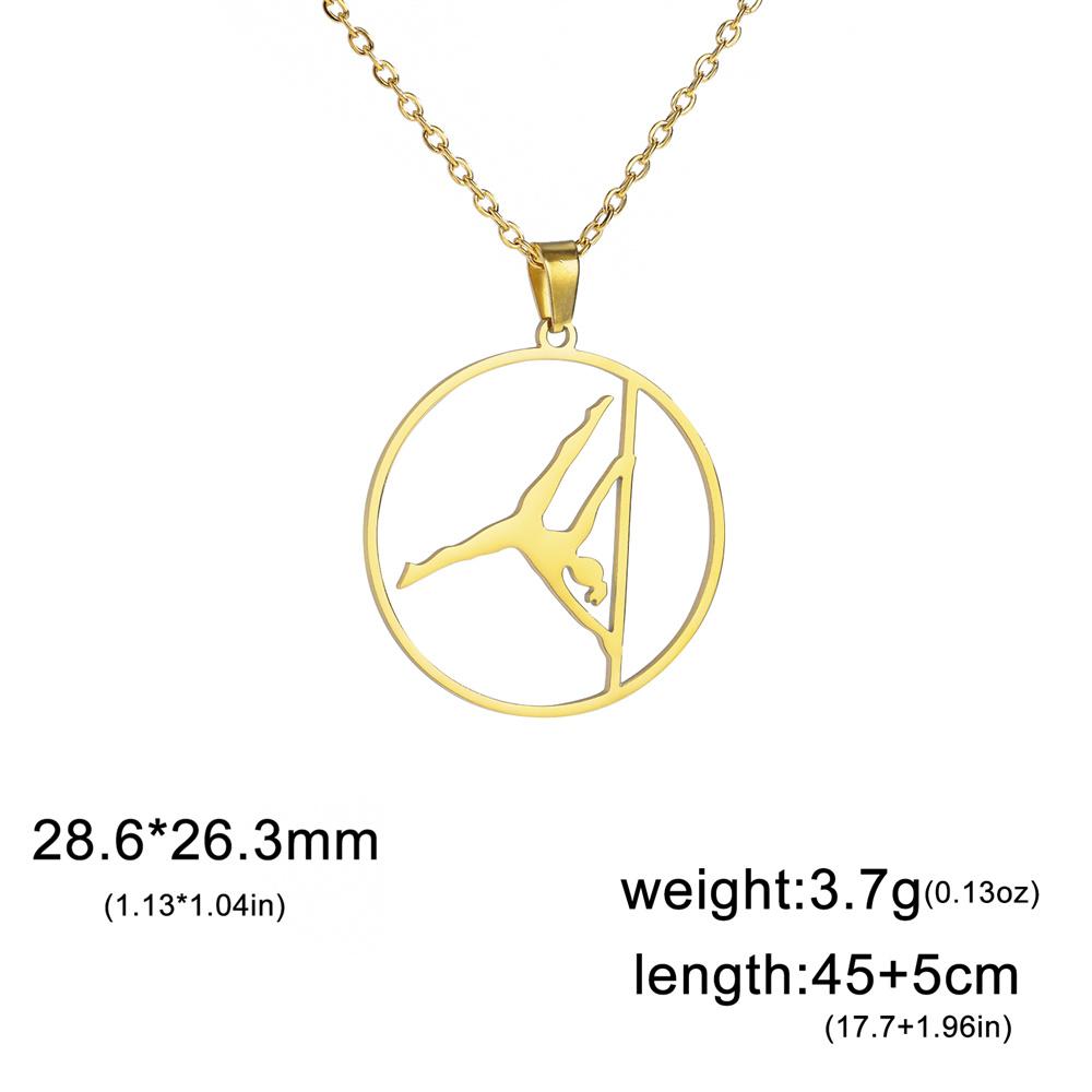My Shape Artistic Gymnastics Pendant Necklaces Women Girl Dancer Sports Stainless Steel Basketball Player Chain Choker Jewelry