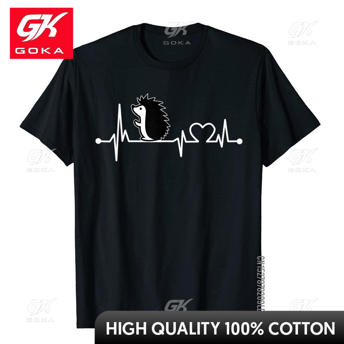 Hedgehog Heartbeat Tshirt Funny Animal Cool Lover Gift Normal T Shirt Cotton Unisexs Top TShirts Camisa Designer S